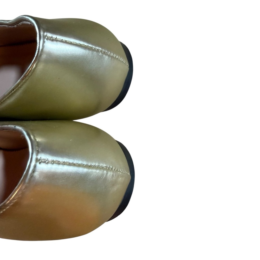 J.Crew Metallic Gold Leather Mary Jane Flats Women 7 Square Toe Ballet Shoes - Picture 7 of 14